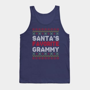 Santa's Favorite Grammy Ugly Christmas Sweater Pattern Tank Top